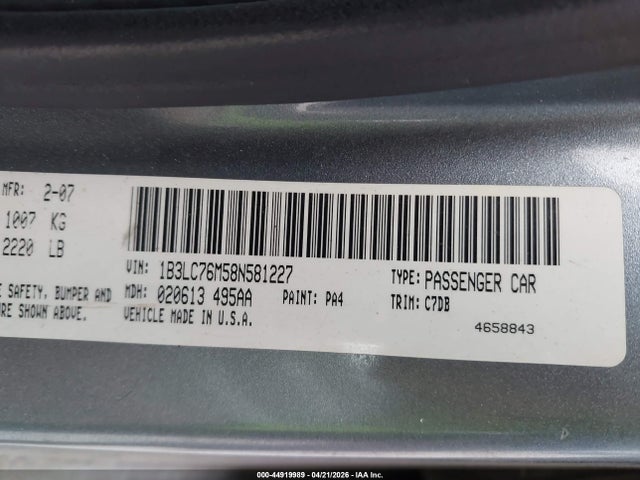 Продаж на аукціоні авто 2008 Dodge Avenger R/t, vin: 1B3LC76M58N581227, номер лоту: 44919989