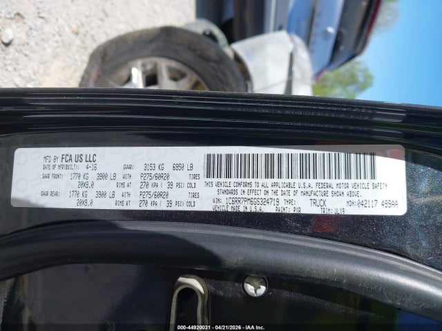 Auction sale of the 2016 Ram 1500 Longhorn Limited, vin: 1C6RR7PM6GS324719, lot number: 44920031
