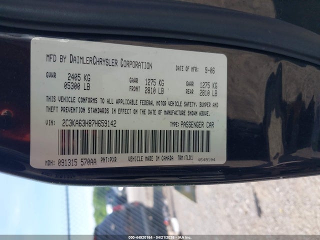 Aukcja sprzedaży 2007 Chrysler 300c, vin: 2C3KA63H87H659142, numer aukcji: 44920164