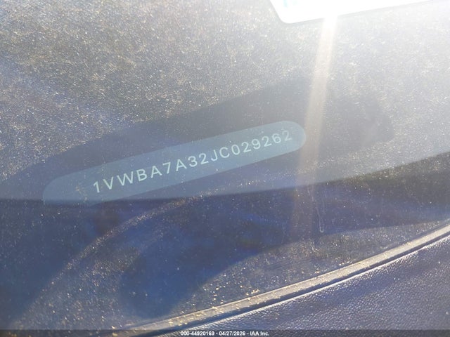 44920169 :رقم المزاد ، 1VWBA7A32JC029262 vin ، 2018 Volkswagen Passat 2.0t Se مزاد بيع