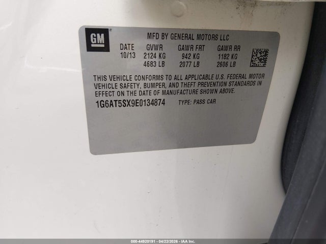 Продаж на аукціоні авто 2014 Cadillac Cts Premium, vin: 1G6AT5SX9E0134874, номер лоту: 44920191