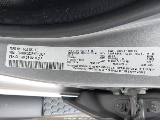 RAM 1500 2024 1C6RRFCG3RN216957 Image 9