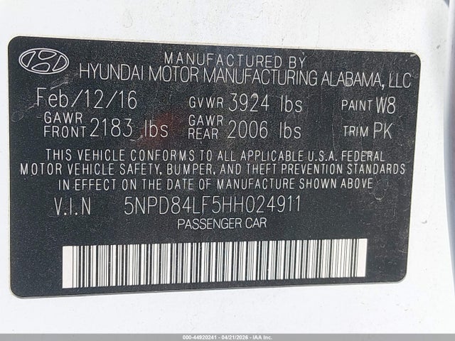 Hyundai ELANTRA SE 2017 5NPD84LF5HH024911 Image 9