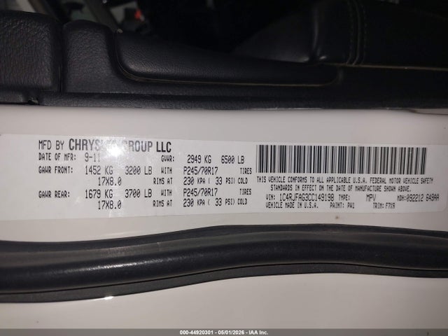 Продаж на аукціоні авто 2012 Jeep Grand Cherokee Laredo, vin: 1C4RJFAG3CC149198, номер лоту: 44920301