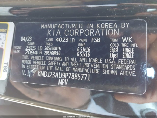 Продаж на аукціоні авто 2023 Kia Soul Lx, vin: KNDJ23AU9P7885771, номер лоту: 44920568