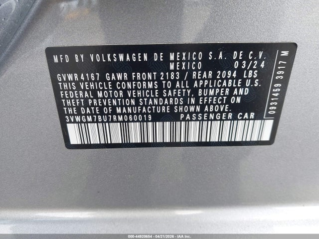 3VWGM7BU7RM060019 Volkswagen Jetta 1.5t Sel