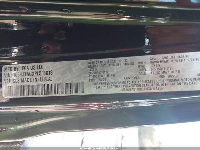 Jeep Gladiator Sport S 4x4 2023 1C6HJTAGXPL504813 Image 9