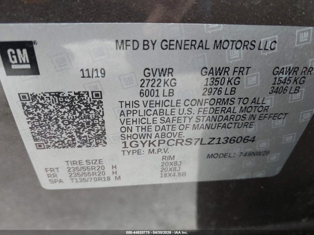 Продажа на аукционе авто 2020 Cadillac Xt6 Fwd Premium Luxury, vin: 1GYKPCRS7LZ136064, номер лота: 44920775