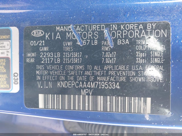 KNDEPCAA4M7195334 KIA Seltos Lx