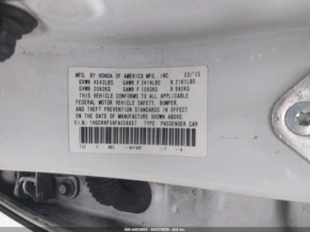 1HGCR6F58FA008957 Honda Accord Hybrid Ex-l