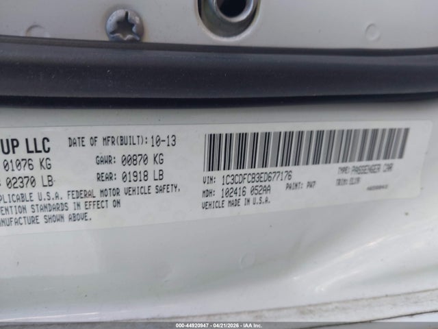 2014 Dodge Dart Limited მანქანა იყიდება აუქციონზე, vin: 1C3CDFCB3ED677176, აუქციონის ნომერი: 44920947