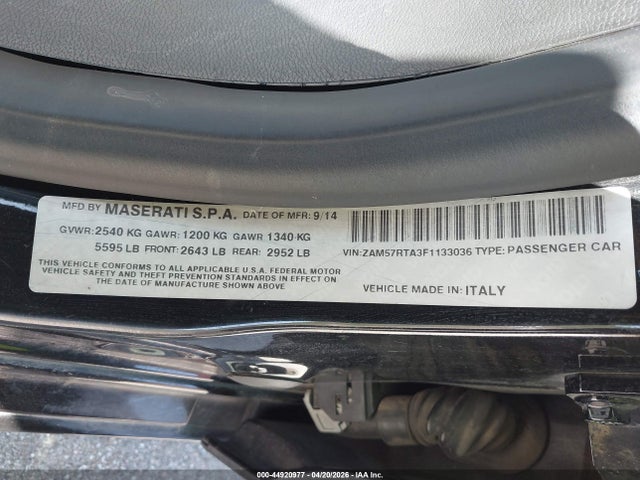 Maserati Ghibli S Q4 2015 ZAM57RTA3F1133036 Image 9
