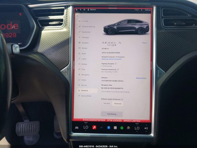 Tesla Model X 60d/70d/75d/90d 2016 5YJXCAE26GF001929 Image 19