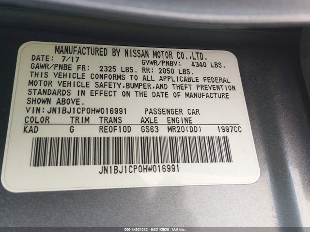 JN1BJ1CP0HW016991 Nissan Rogue Sport Sl