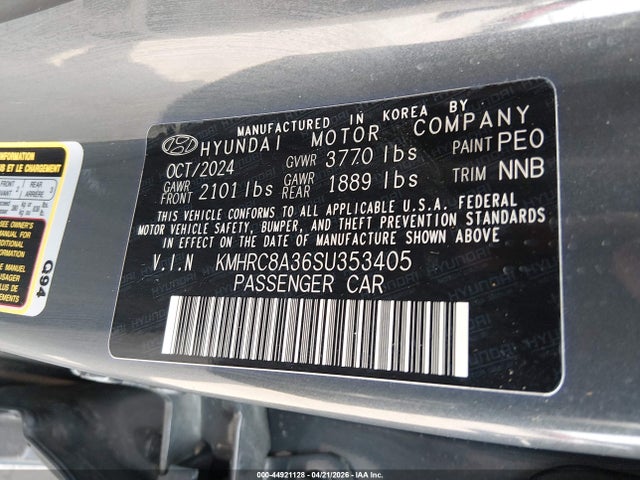 44921128 :رقم المزاد ، KMHRC8A36SU353405 vin ، 2025 Hyundai Venue Limited مزاد بيع
