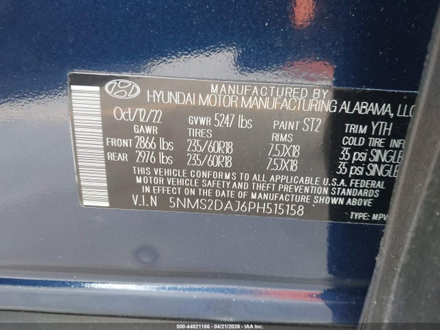 Hyundai Santa Fe Sel 2023 5NMS2DAJ6PH515158 Image 9
