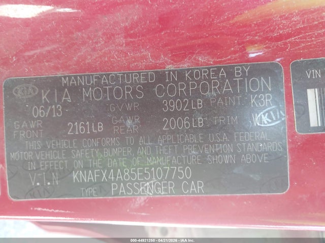 Продажа на аукционе авто 2014 Kia Forte Ex, vin: KNAFX4A85E5107750, номер лота: 44921250