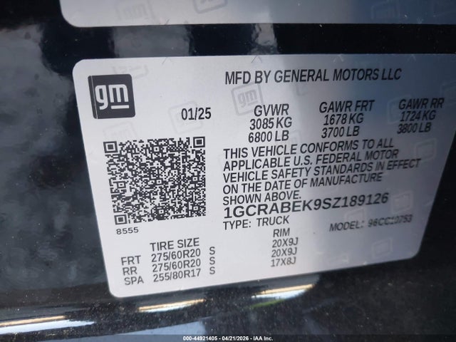 1GCRABEK9SZ189126 Chevrolet Silverado 1500 2wd Standard Bed Custom