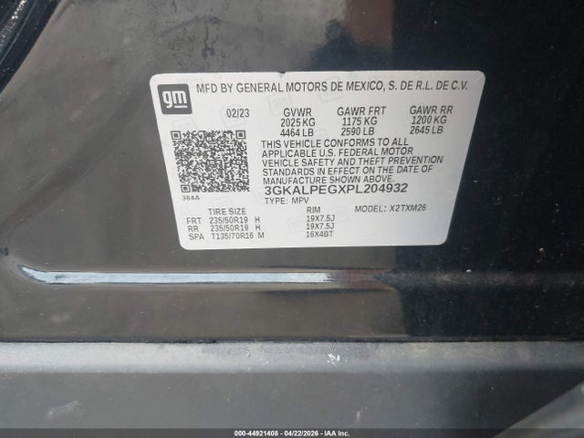 Aukcja sprzedaży 2023 Gmc Terrain Fwd Slt, vin: 3GKALPEGXPL204932, numer aukcji: 44921408