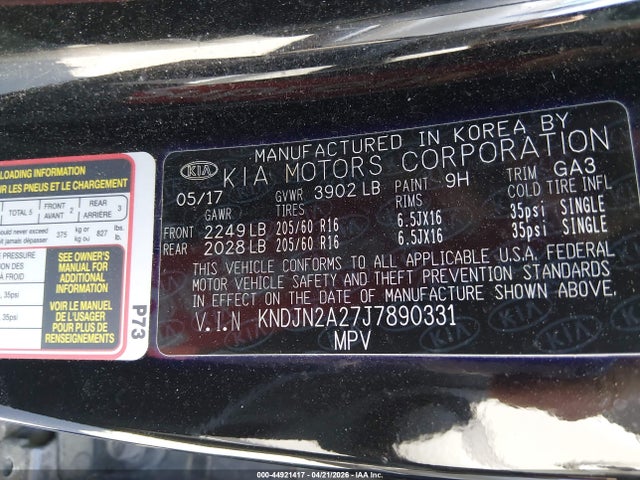 Aukcja sprzedaży 2018 Kia Soul, vin: KNDJN2A27J7890331, numer aukcji: 44921417