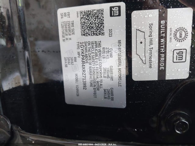 Продажа на аукционе авто 2024 Cadillac Xt6 Fwd Luxury, vin: 1GYKPAR4XRZ713992, номер лота: 44921504
