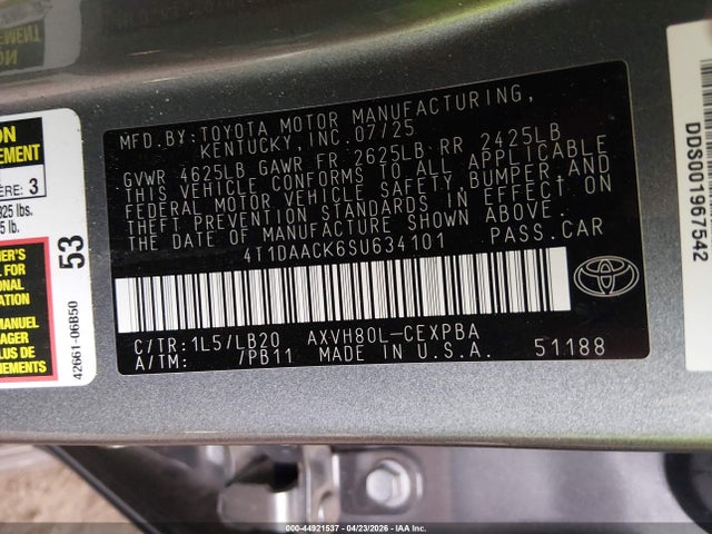 Toyota CAMRY XSE 2025 4T1DAACK6SU634101 Image 9