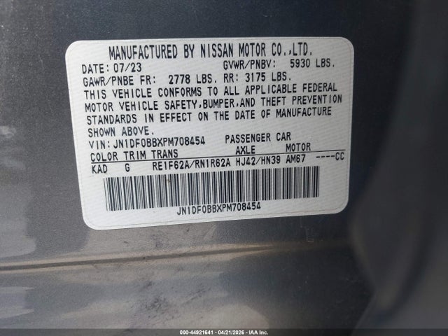 44921641 :رقم المزاد ، JN1DF0BBXPM708454 vin ، 2023 Nissan Ariya Evolve+ مزاد بيع