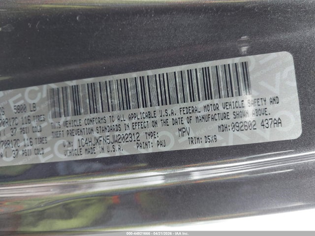 2018 JEEP WRANGLER UNLIMITED 1C4HJXFN5JW202312 Photo 8