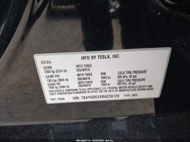 7SAYGDEEXRA236129 Tesla Model Y Long Range Dual Motor All-wheel Drive