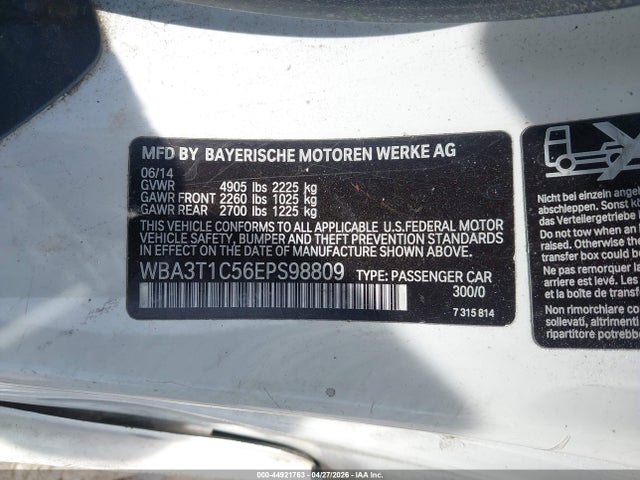Aukcja sprzedaży 2014 Bmw 428i Xdrive, vin: WBA3T1C56EPS98809, numer aukcji: 44921763
