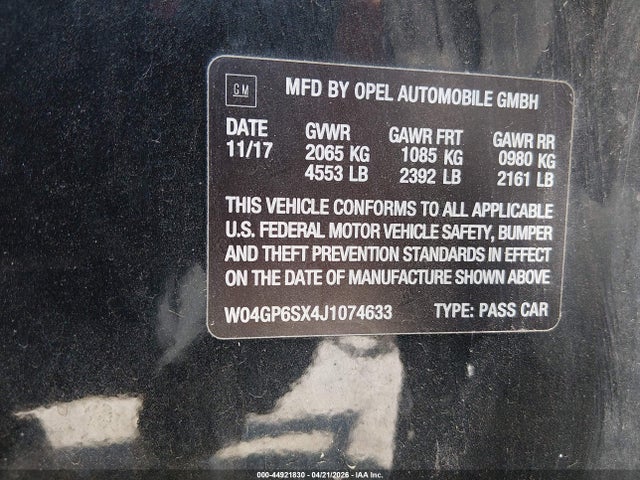 W04GP6SX4J1074633 Buick Regal Sportback Essence