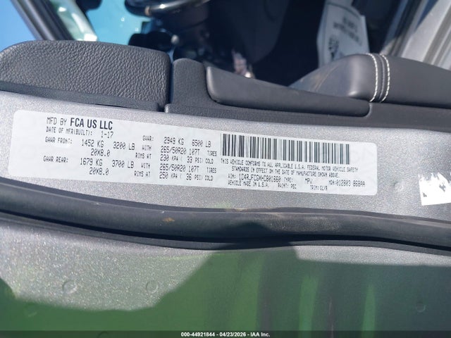 Продажа на аукционе авто 2017 Jeep Grand Cherokee Overland 4x4, vin: 1C4RJFCGXHC801660, номер лота: 44921844