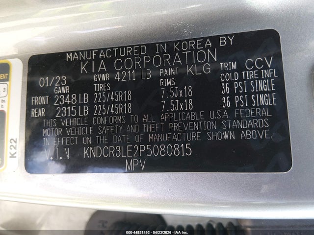 Продаж на аукціоні авто 2023 Kia Niro Ex Touring, vin: KNDCR3LE2P5080815, номер лоту: 44921892
