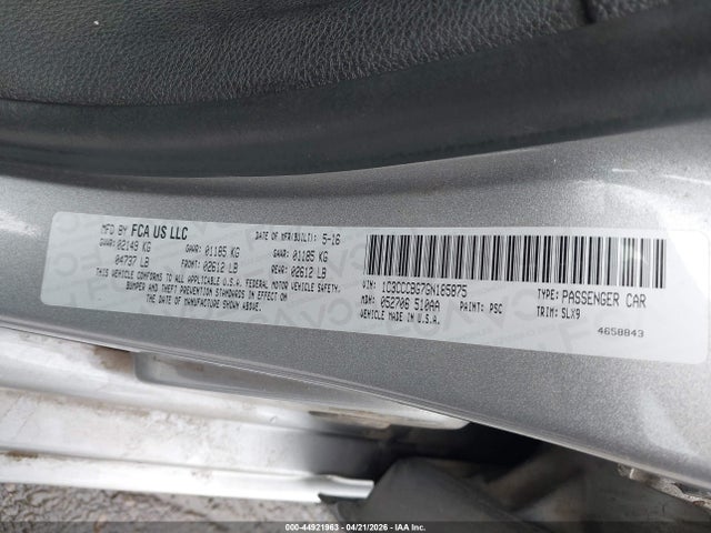 Chrysler 200 S 2016 1C3CCCBG7GN185875 Image 9