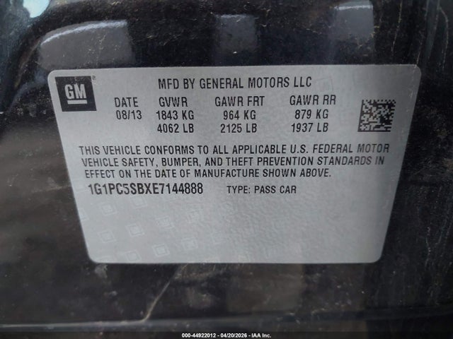 Chevrolet Cruze 1lt Auto 2014 1G1PC5SBXE7144888 Image 9