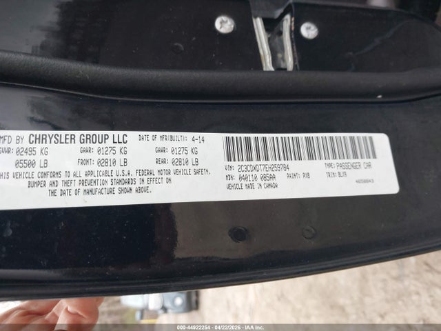 44922254 :رقم المزاد ، 2C3CDXDT7EH259784 vin ، 2014 Dodge Charger R/t Plus مزاد بيع
