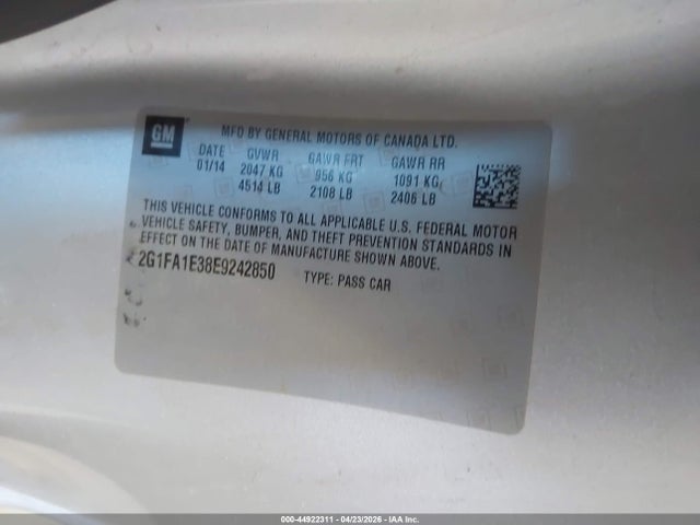 Продажа на аукционе авто 2014 Chevrolet Camaro 2ls, vin: 2G1FA1E38E9242850, номер лота: 44922311