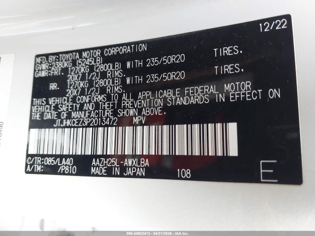 Auction sale of the 2023 Lexus Nx 350h Luxury, vin: JTJHKCEZ3P2013472, lot number: 44922413