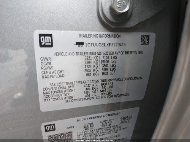 Продаж на аукціоні авто 2023 Gmc Sierra 1500 4wd  Short Box Denali, vin: 1GTUUGELXPZ220415, номер лоту: 44922544