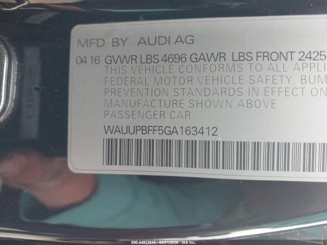 WAUUPBFF5GA163412 Audi A3 E-tron 1.4t Premium