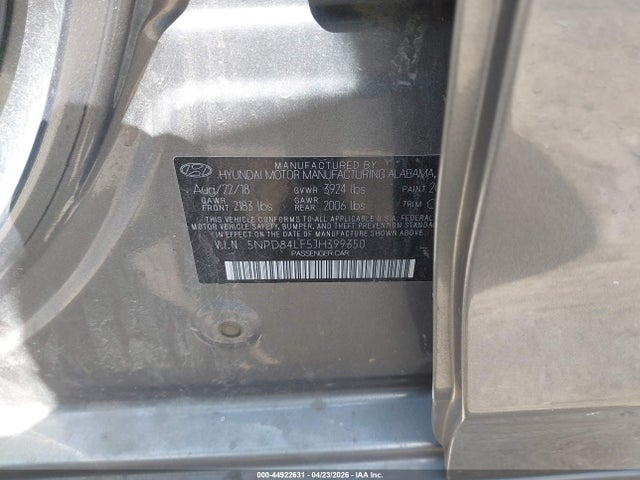 Продаж на аукціоні авто 2018 Hyundai Elantra Sel, vin: 5NPD84LF5JH399350, номер лоту: 44922631