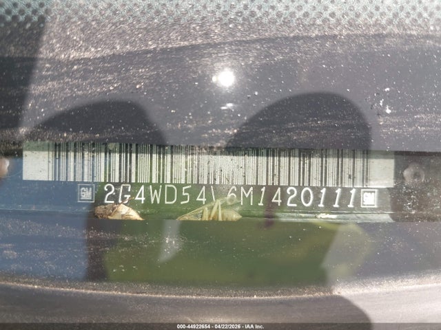 44922654 :رقم المزاد ، 2G4WD54L6M1420111 vin ، 1991 Buick Regal Limited مزاد بيع