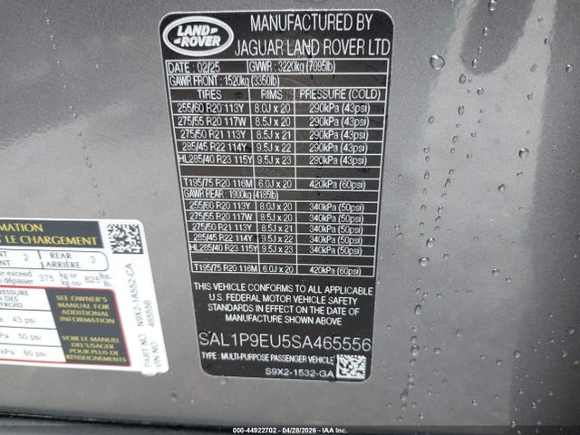 SAL1P9EU5SA465556 Land Rover Range Rover Sport P360 Se
