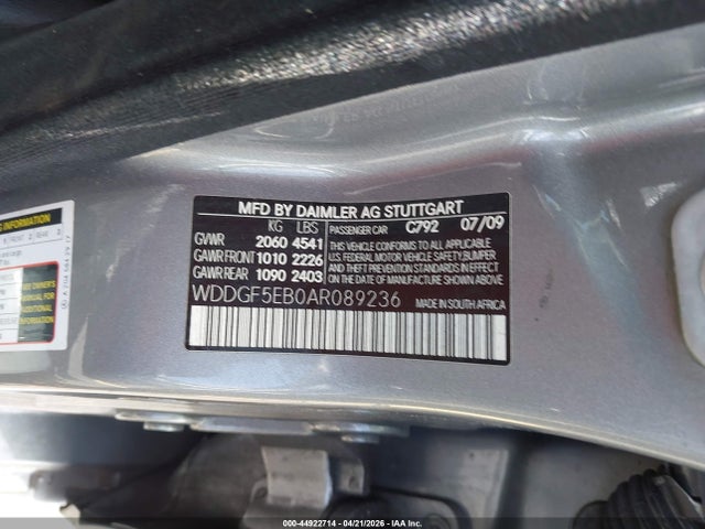 Aukcja sprzedaży 2010 Mercedes-benz C 300 Luxury/sport, vin: WDDGF5EB0AR089236, numer aukcji: 44922714
