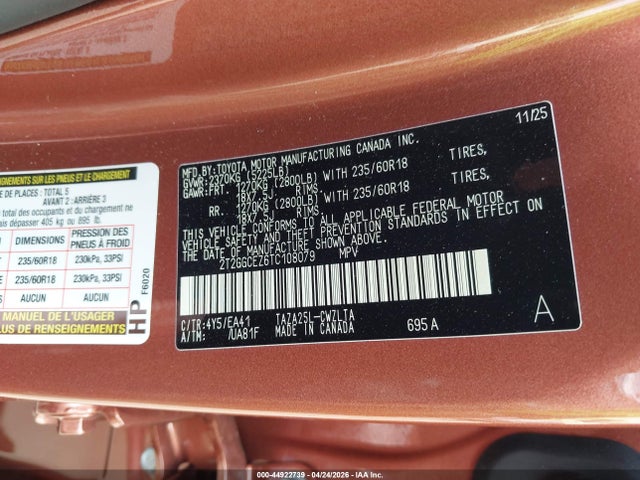Продажа на аукционе авто 2026 Lexus Nx 350 Premium, vin: 2T2GGCEZ6TC108079, номер лота: 44922739
