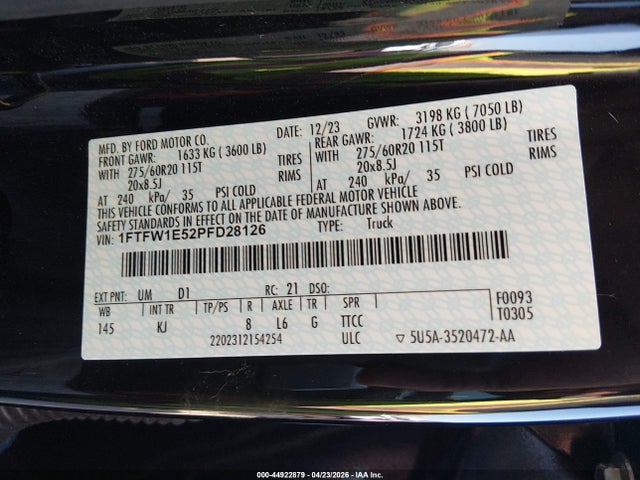 Ford F-150 King Ranch 2023 1FTFW1E52PFD28126 Image 9