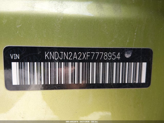 44922976 :رقم المزاد ، KNDJN2A2XF7778954 vin ، 2015 Kia Soul مزاد بيع