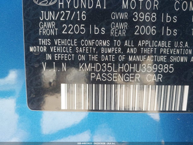 KMHD35LH0HU359985 Hyundai ELANTRA GT