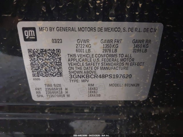 Продаж на аукціоні авто 2023 Chevrolet Blazer Fwd 2lt, vin: 3GNKBCR48PS197620, номер лоту: 44923090