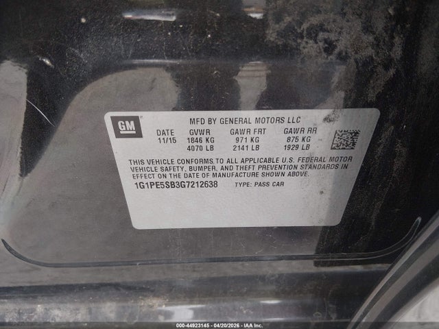 2016 CHEVROLET CRUZE LIMITED 1G1PE5SB3G7212638 Photo 8